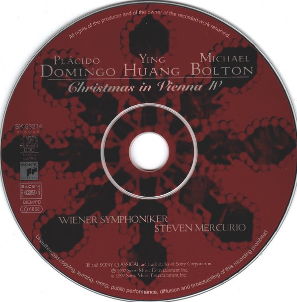 PLACIDO DOMINGO YING HUANG MICHAEL BOLTON - CHRISTMAS IN VIENNA IV - Imagen 2