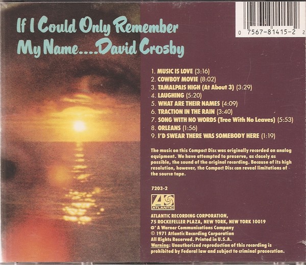 DAVID CROSBY - IF I COULD ONLY REMEMBER MY NAME - Imagen 2