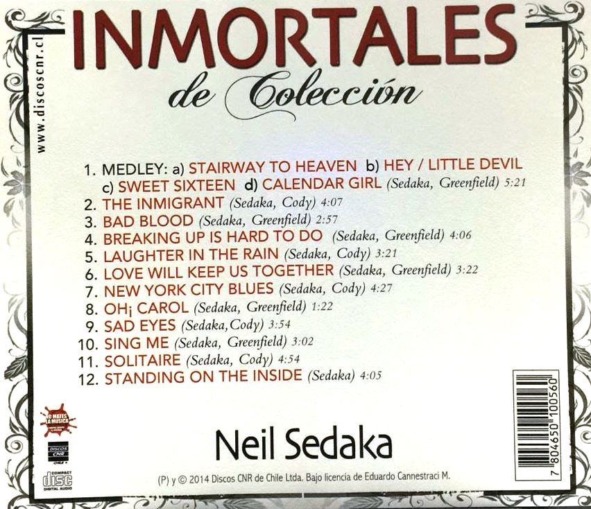 NEIL SEDAKA - INMORTALES DE COLECCION - Imagen 2
