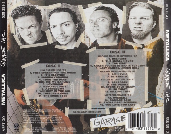 METALLICA - GARAGE INC - Imagen 2