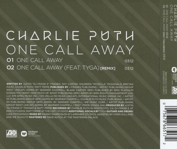 CHARLIE PUTH - ONE CALL AWAY - Imagen 2