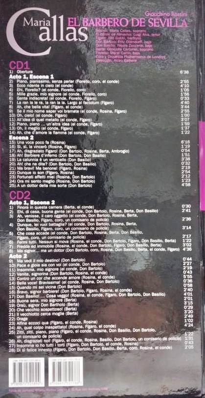 MARIA CALLAS / GIOACHINO ROSINNI - EL BARBERO DE SEVILLA - Imagen 2