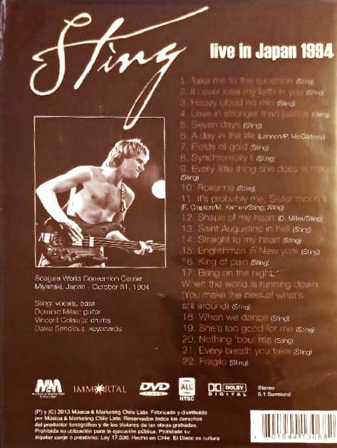 STING - LIVE IN JAPAN 1994 - Imagen 2
