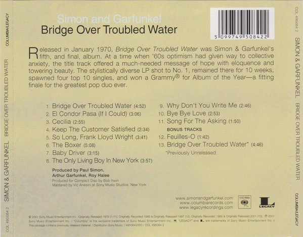 SIMON & GARFUNKEL - BRIDGE OVER TROUBLED WATER - Imagen 2