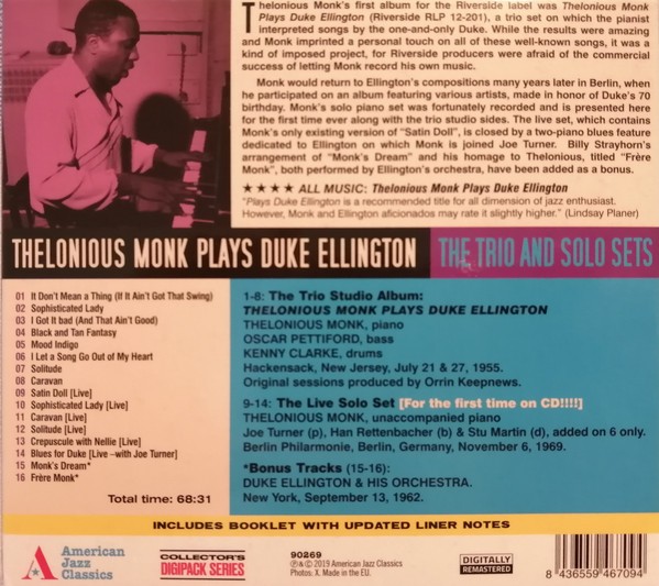 THELONIOUS MONK - PLAYS DUKE - Imagen 2