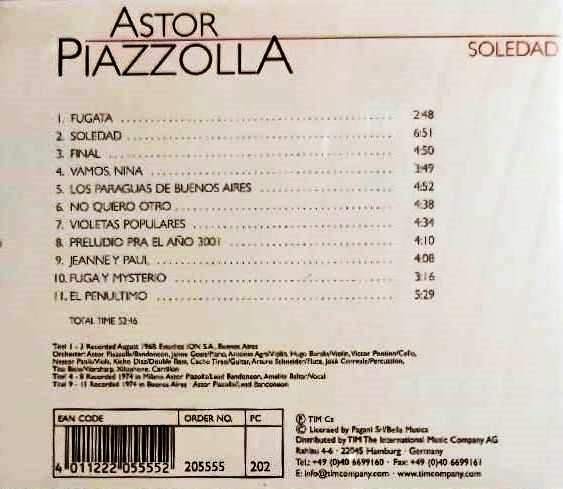 ASTOR PIAZZOLLA - SOLEDAD - Imagen 2