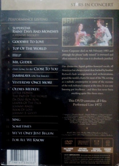 CARPENTERS - THE BEST OF CARPENTERS - LIVE IN JAPAN - Imagen 2