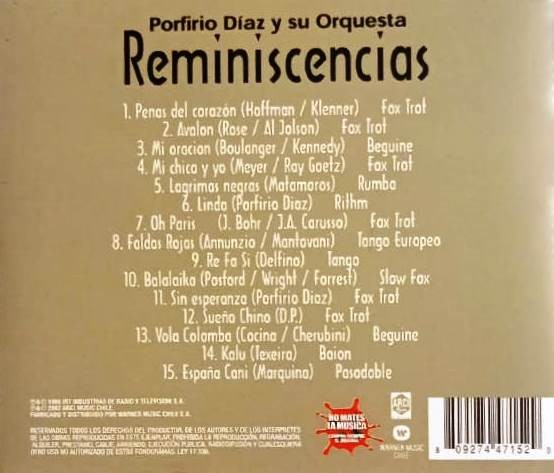 PORFIRIO DIAZ Y SU ORQUESTA - REMINISCENCIAS - Imagen 2