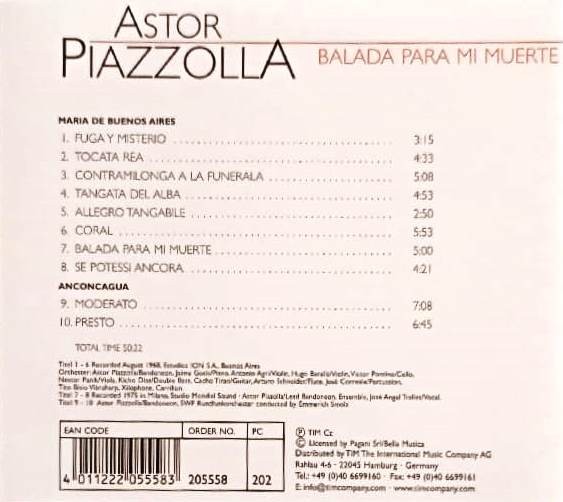 ASTOR PIAZZOLLA - BALADA PARA MI MUERTE - Imagen 2