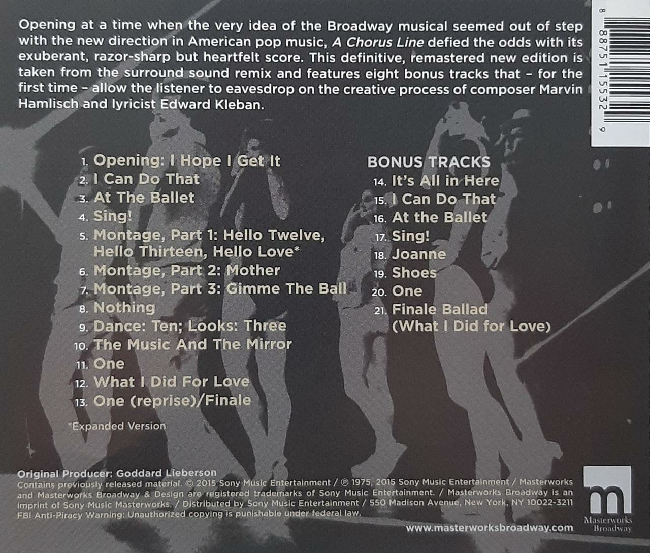 A CHORUS LINE - SOUNDTRACK - Imagen 2