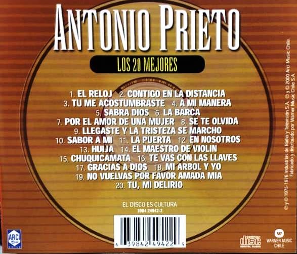 ANTONIO PRIETO - LAS 20 MEJORES - COLECCION DISCO DE ORO - Imagen 2