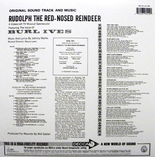 JOHN MARKS FEATURING BURL IVES - RUDOLPH - THE REED NOSED REINDEER - SOUNDTRACK - Imagen 3