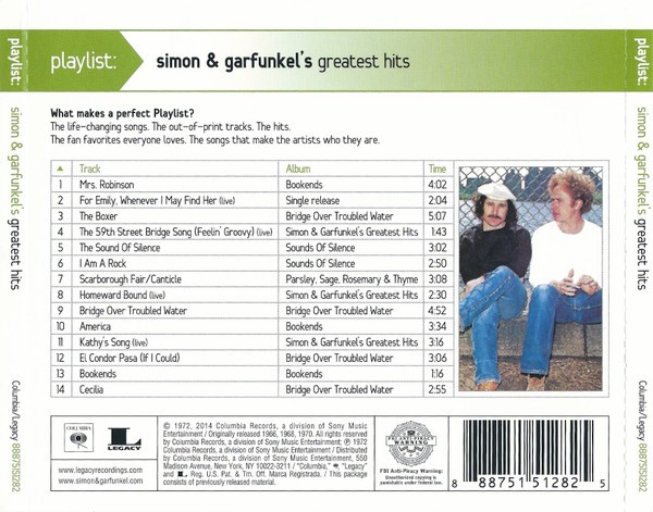 SIMON & GARFUNKEL - PLAYLIST GREATES HITS