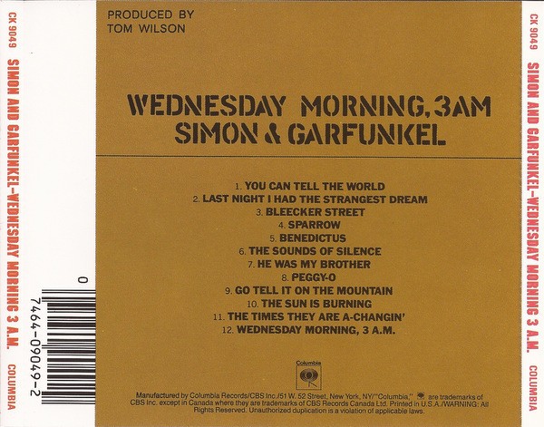 SIMON & GARFUNKEL - WEDNESDAY MORNING 3AM