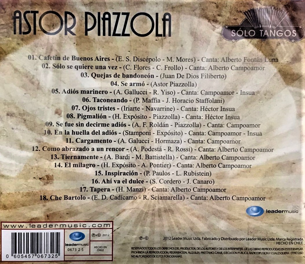 ASTOR PIAZZOLA - SOLO TANGOS - Imagen 2