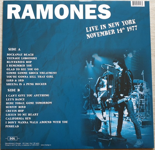 RAMONES - LIVE IN NEW YORK 1977 - Imagen 2