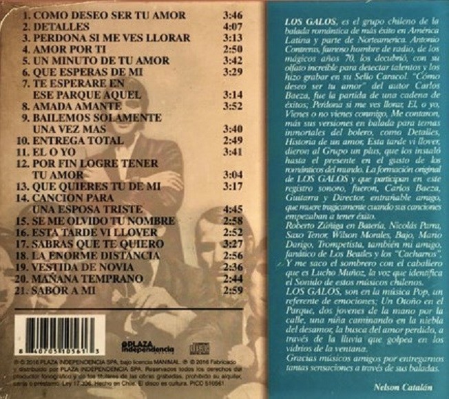 LOS GALOS - GRANDES CLASICOS - DISCO DE ORO - Imagen 2