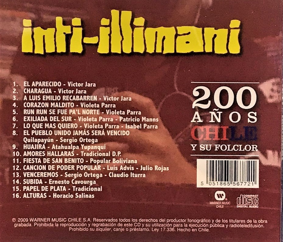 INTI ILLIMANI - 200 AÑOS CHILE Y SU FOLCLOR - Imagen 2