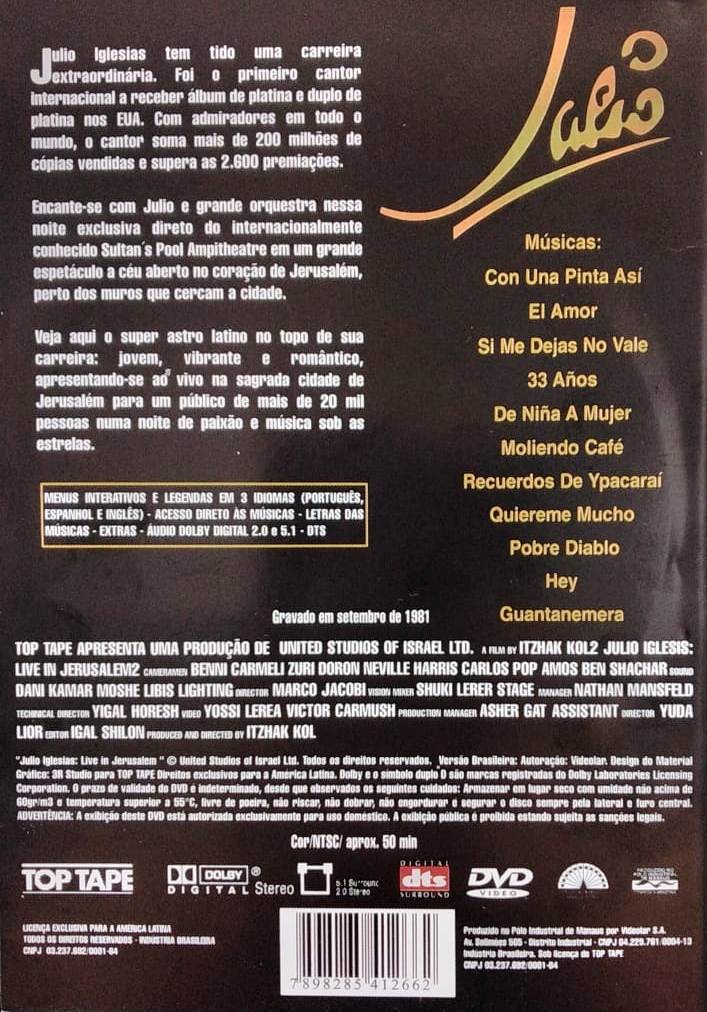 JULIO IGLESIAS - LIVE IN JERUSALEN - Imagen 2