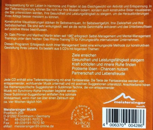 DR GABI PORNER & MANFRED MARTIN – MANAGEMENT – America Dvd