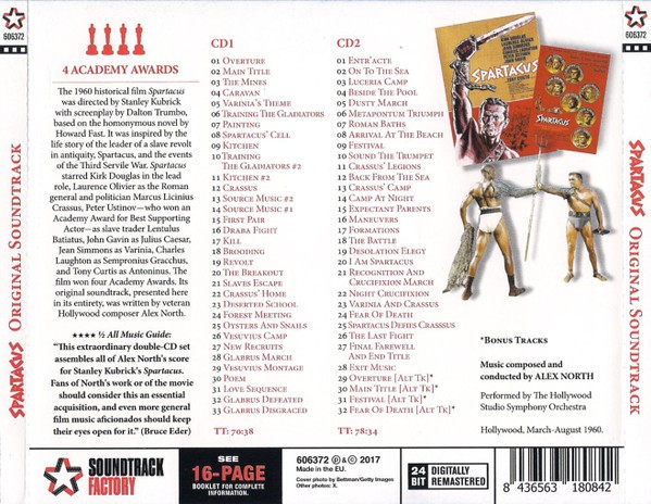 ALEX NORTH - SPARTACUS - SOUNDTRACK - Imagen 2