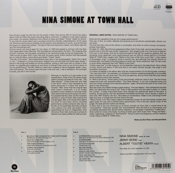 NINA SIMONE - NINA SIMONE AT TOWN HALL - Imagen 2