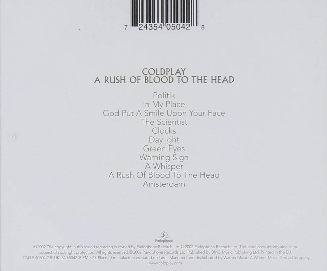 COLDPLAY RUSH OF BLOOD TO THE HEAD America Dvd