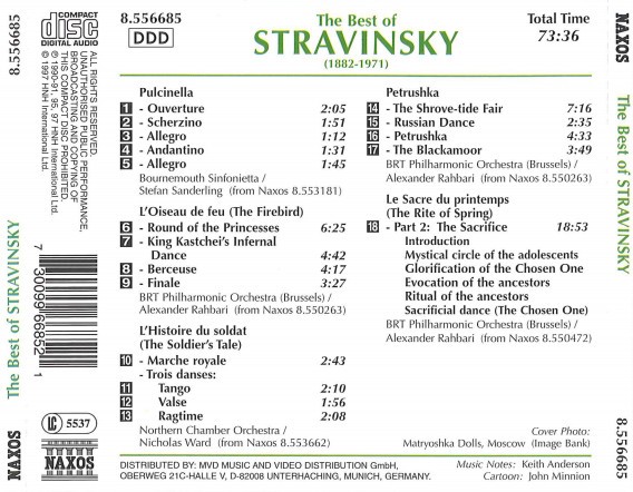 STRAVINSKY - THE BEST OF STRAVINSKY - Imagen 2