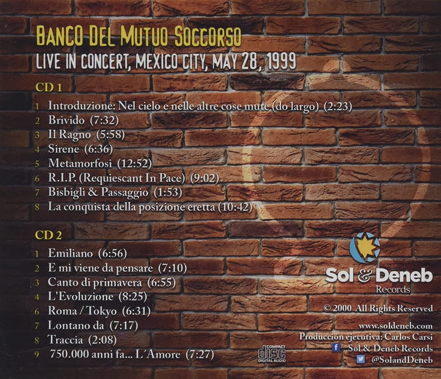BANCO DEL MUTUO SOCCORSO - LIVE MEXICO CITY 1999 - Imagen 2