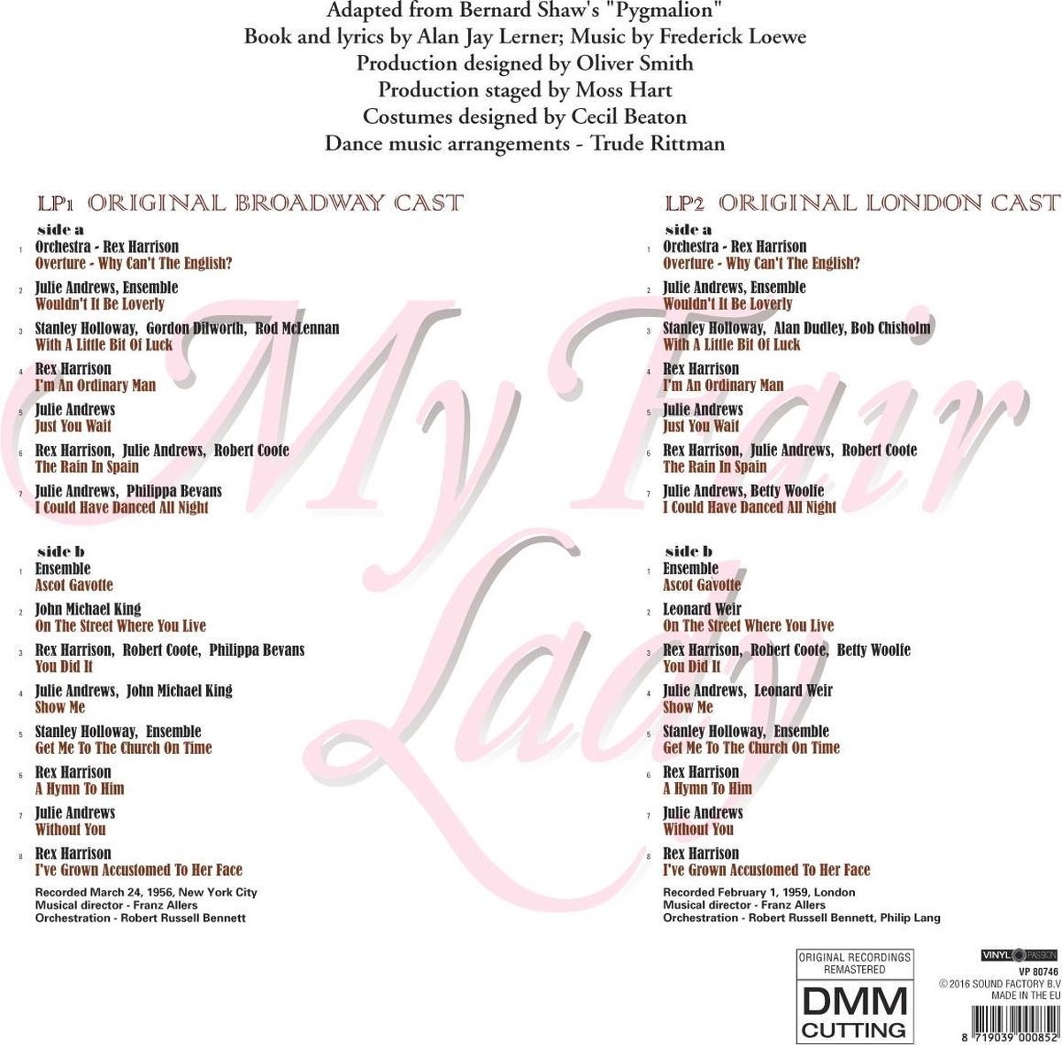 JULIE ANDREWS & REX HARRISON - MY FAIR LADY - SOUNDTRACK - Imagen 2