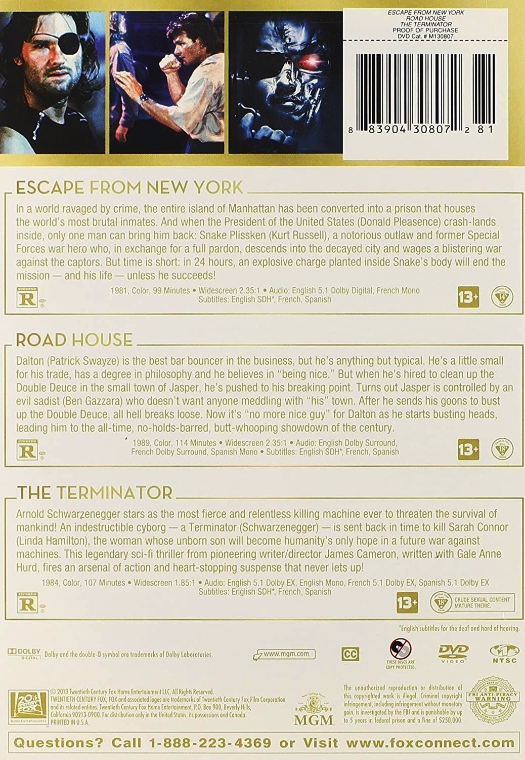 ESCAPE FROM NEW YORK / ROAD HOUSE / TERMINATOR - Imagen 2