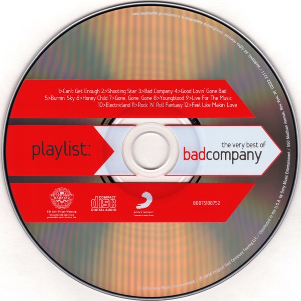 BAD COMPANY - PLAYLIST - BAD C° - THE VERY BEST OF BAD COMPANY - Imagen 2