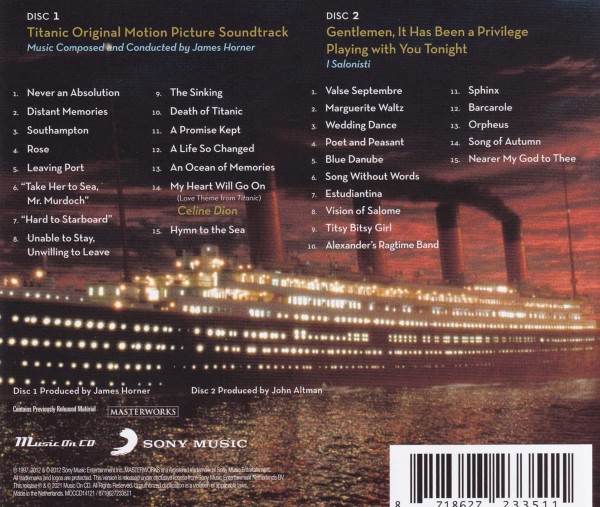 JAMES HORNER - TITANIC - ANNIVERSARY EDITION - SOUNDTRACK - Imagen 2
