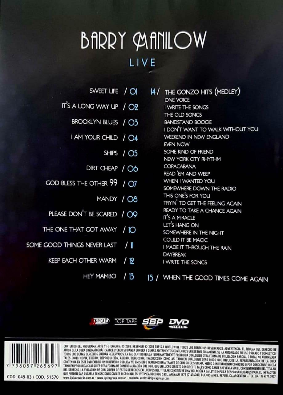 BARRY MANILOW - LIVE - Imagen 2