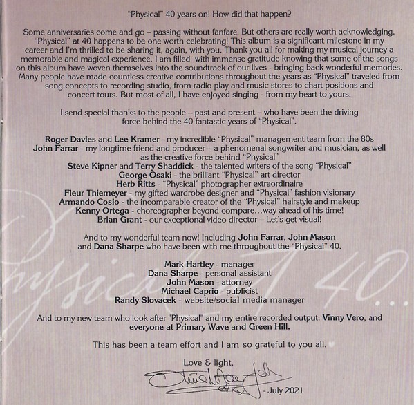 OLIVIA NEWTON-JOHN - PHYSICAL - 40th ANNIVERSARY - LIMITED EDITION - Imagen 2