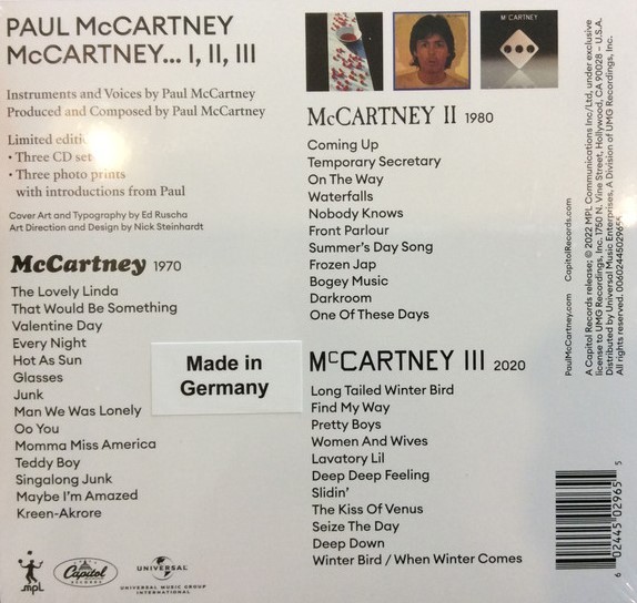 PAUL MCCARTNEY - MCCARTNEY I II III - LIMITED EDITION - Imagen 2