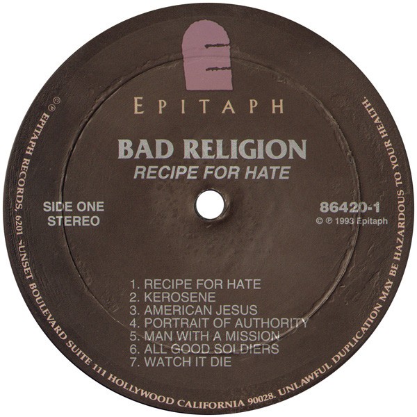 BAD RELIGION - RECIPE FOR HATE - Imagen 5