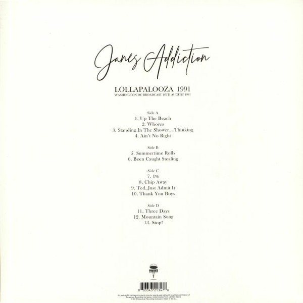 JANES ADDICTION - LOLLAPALOOZA 1991 WASHINGTON DC 91 - Imagen 2