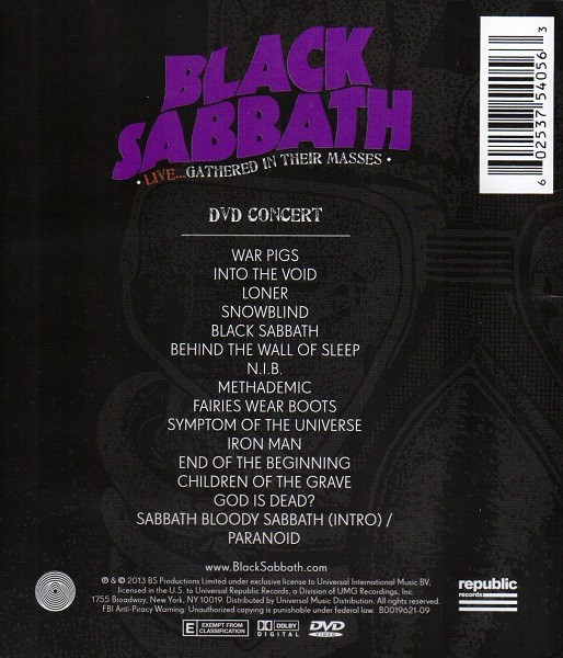 BLACK SABBATH - LIVE - GATHERED IN THEIR MASSES - Imagen 3