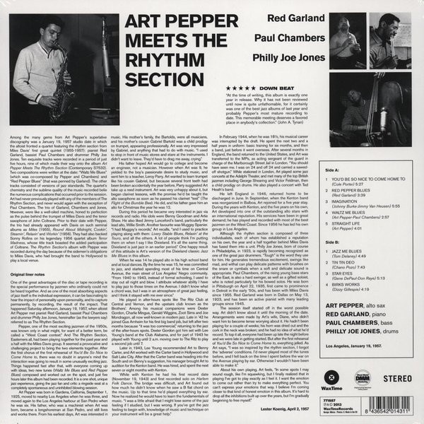 ART PEPPER - ART PEPPER MEETS THE RHYTHM SECTION - Imagen 2