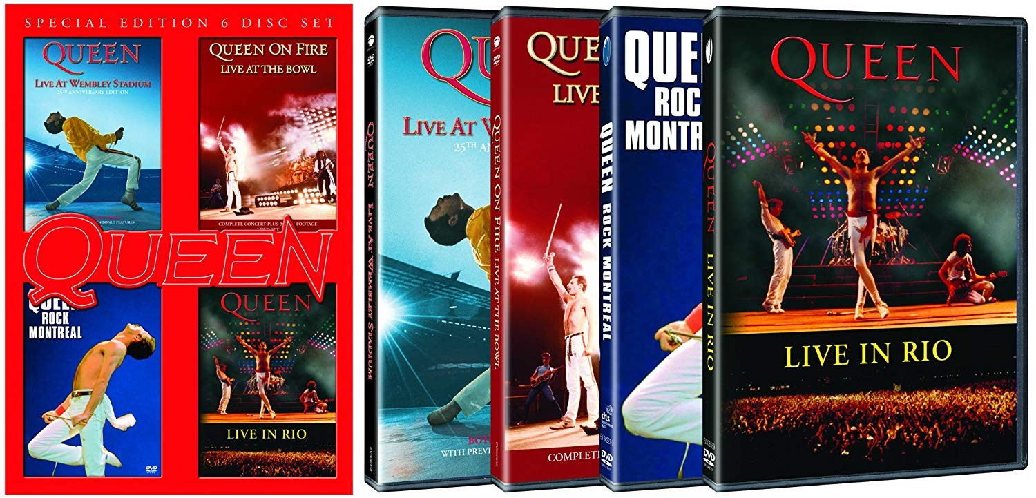 QUEEN - LIVE AT : WEMBLEY STADIUM / THE BOWL / ROCK MONTREAL / LIVE IN RIO