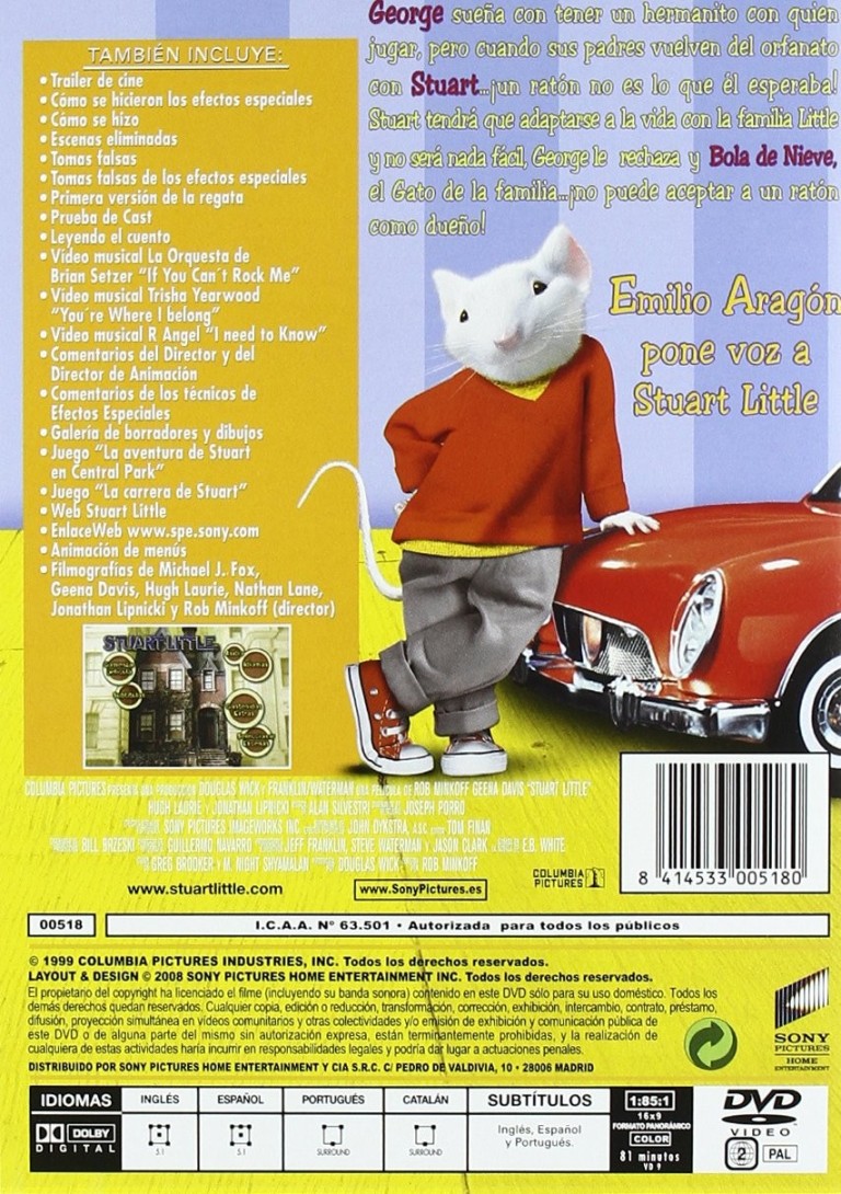 Stuart Little Raton STUART LITTLE – UN RATON EN LA FAMILIA – America Dvd
