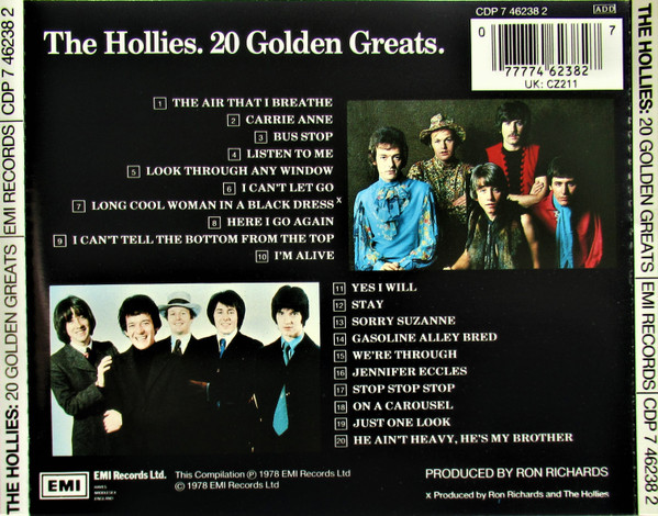 THE HOLLIES - 20 GOLDEN GREATS - Imagen 3
