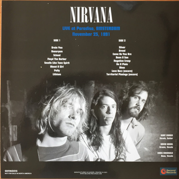 NIRVANA - LIVE AT PARADISO AMSTERDAM 1991 - Imagen 2